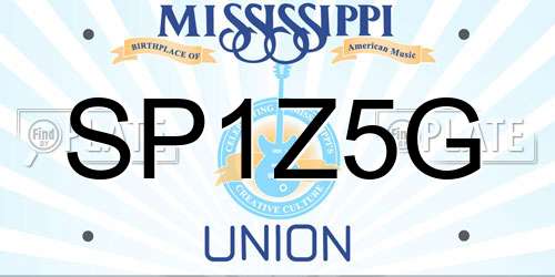 SP1Z5G Mississippi License Plate