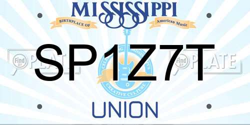 SP1Z7T Mississippi License Plate