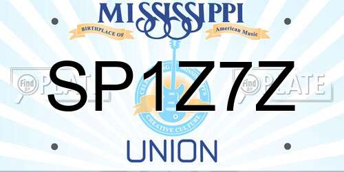 SP1Z7Z Mississippi License Plate