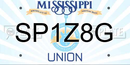 SP1Z8G Mississippi License Plate