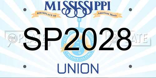 SP2028 Mississippi License Plate