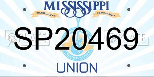 SP20469 Mississippi License Plate