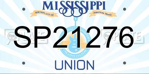 SP21276 Mississippi License Plate