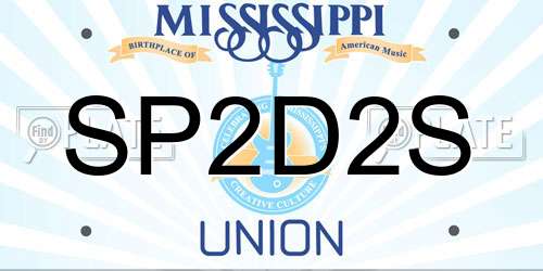 SP2D2S Mississippi License Plate