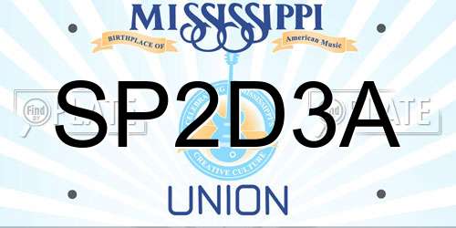SP2D3A Mississippi License Plate