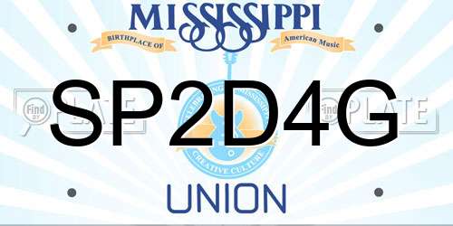 SP2D4G Mississippi License Plate
