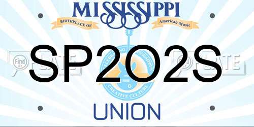 SP2O2S Mississippi License Plate