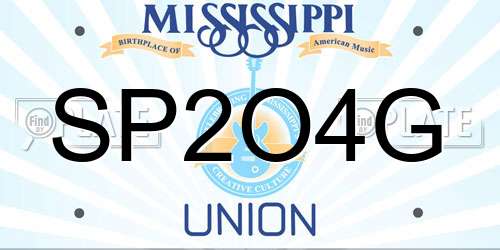 SP2O4G Mississippi License Plate