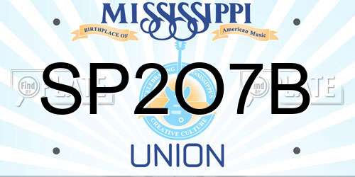SP2O7B Mississippi License Plate