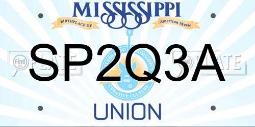 SP2Q3A Mississippi License Plate
