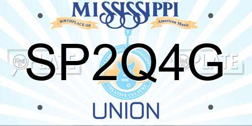 SP2Q4G Mississippi License Plate