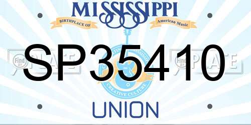 SP35410 Mississippi License Plate