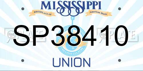 SP38410 Mississippi License Plate