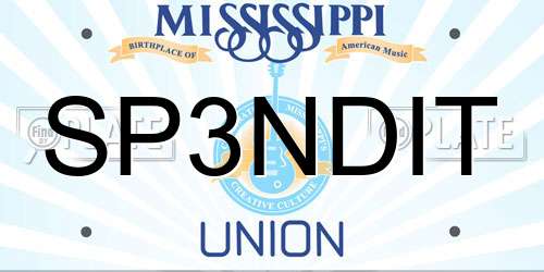 SP3NDIT Mississippi License Plate