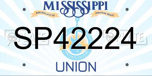 SP42224 Mississippi License Plate