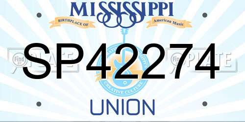SP42274 Mississippi License Plate