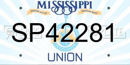 SP42281 Mississippi License Plate