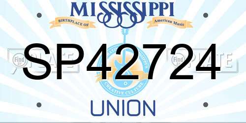 SP42724 Mississippi License Plate