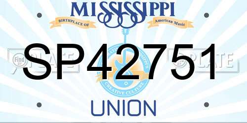 SP42751 Mississippi License Plate