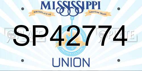 SP42774 Mississippi License Plate
