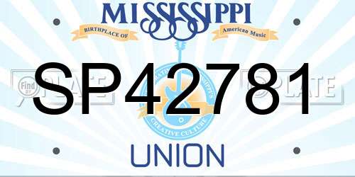 SP42781 Mississippi License Plate
