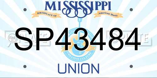 SP43484 Mississippi License Plate
