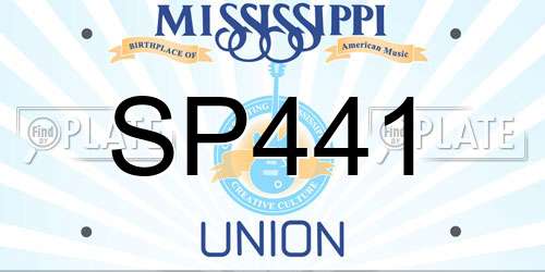 SP441 Mississippi License Plate
