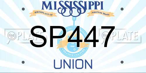 SP447 Mississippi License Plate