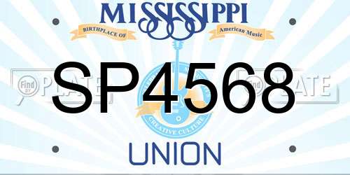 SP4568 Mississippi License Plate