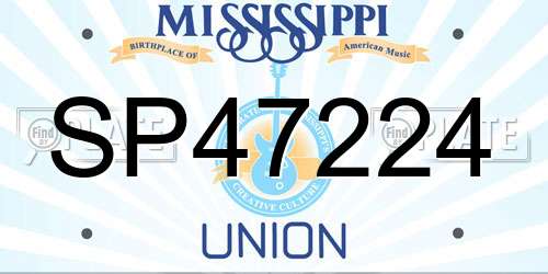 SP47224 Mississippi License Plate