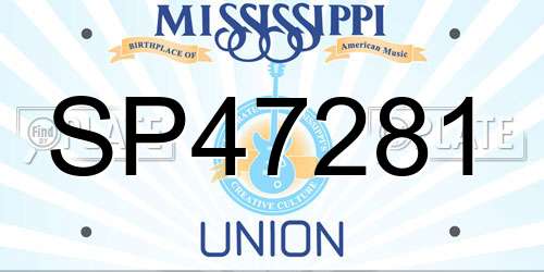 SP47281 Mississippi License Plate