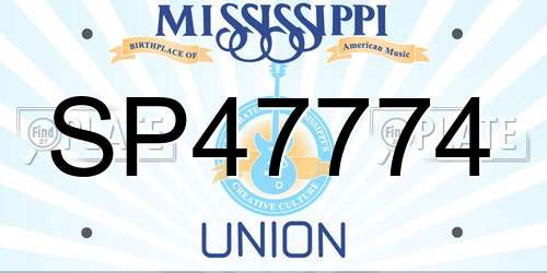 SP47774 Mississippi License Plate