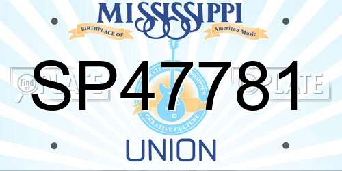 SP47781 Mississippi License Plate