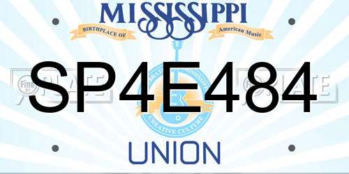SP4E484 Mississippi License Plate