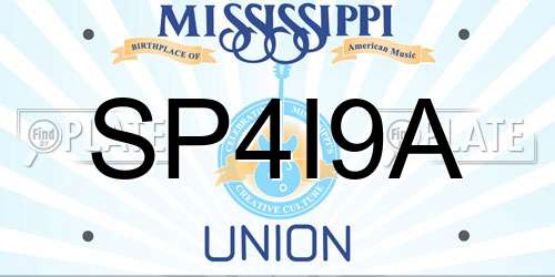 SP4I9A Mississippi License Plate