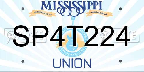 SP4T224 Mississippi License Plate