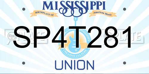 SP4T281 Mississippi License Plate