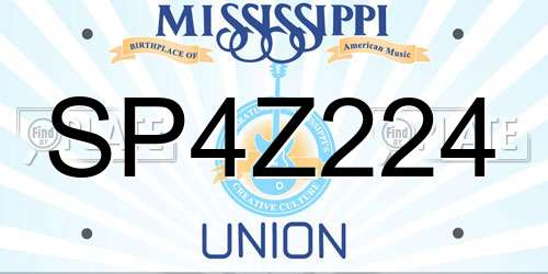 SP4Z224 Mississippi License Plate
