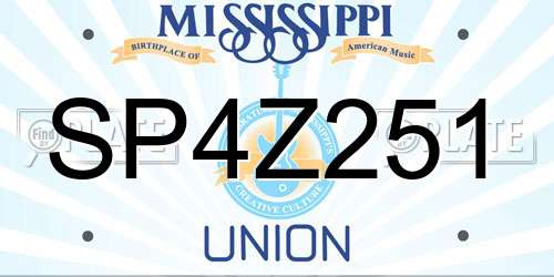 SP4Z251 Mississippi License Plate