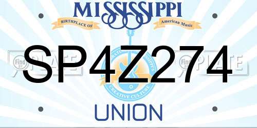 SP4Z274 Mississippi License Plate
