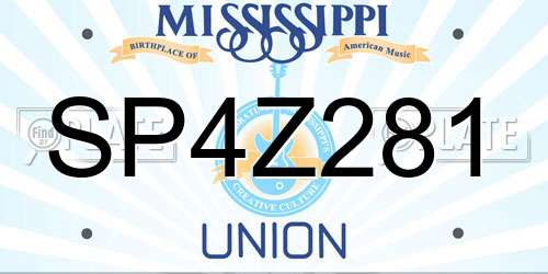 SP4Z281 Mississippi License Plate