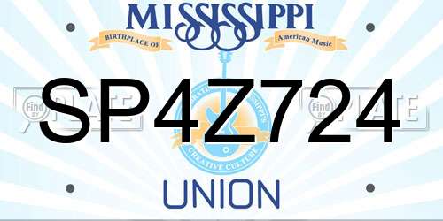 SP4Z724 Mississippi License Plate