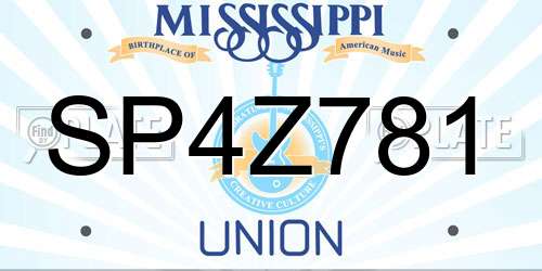 SP4Z781 Mississippi License Plate