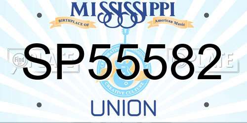 SP55582 Mississippi License Plate