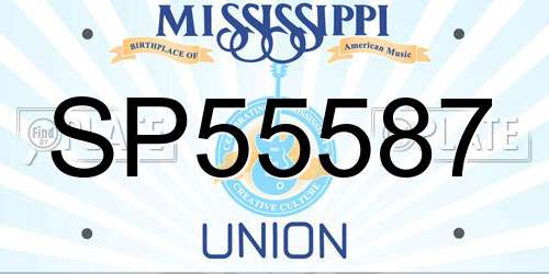SP55587 Mississippi License Plate