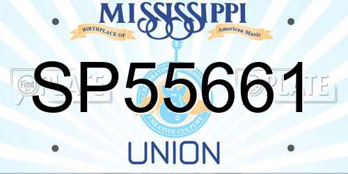 SP55661 Mississippi License Plate