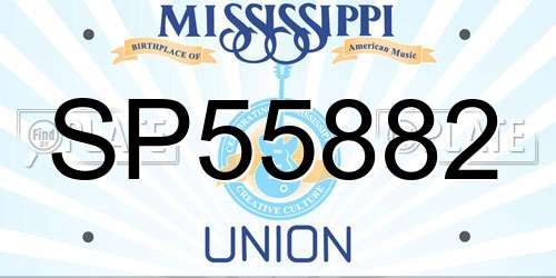 SP55882 Mississippi License Plate