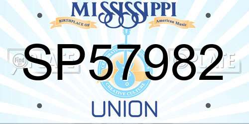 SP57982 Mississippi License Plate