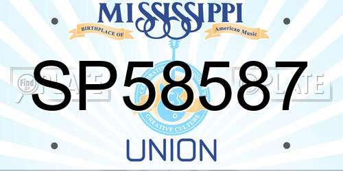 SP58587 Mississippi License Plate