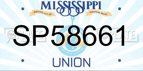 SP58661 Mississippi License Plate